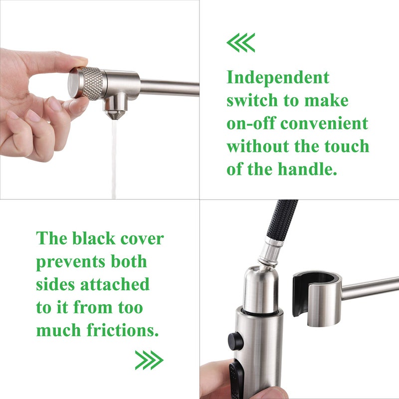 PAKING Kitchen Sink Faucet, Pull-Down Water Filtration Faucet, Bar Filter, Brushed Nickel, Stainless Steel, PB1017 - Image 5